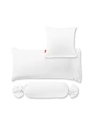 FLEURESSE | Taie d'oreiller en satin Royal Uni 2x 40x40cm Rouge foncé | weiss